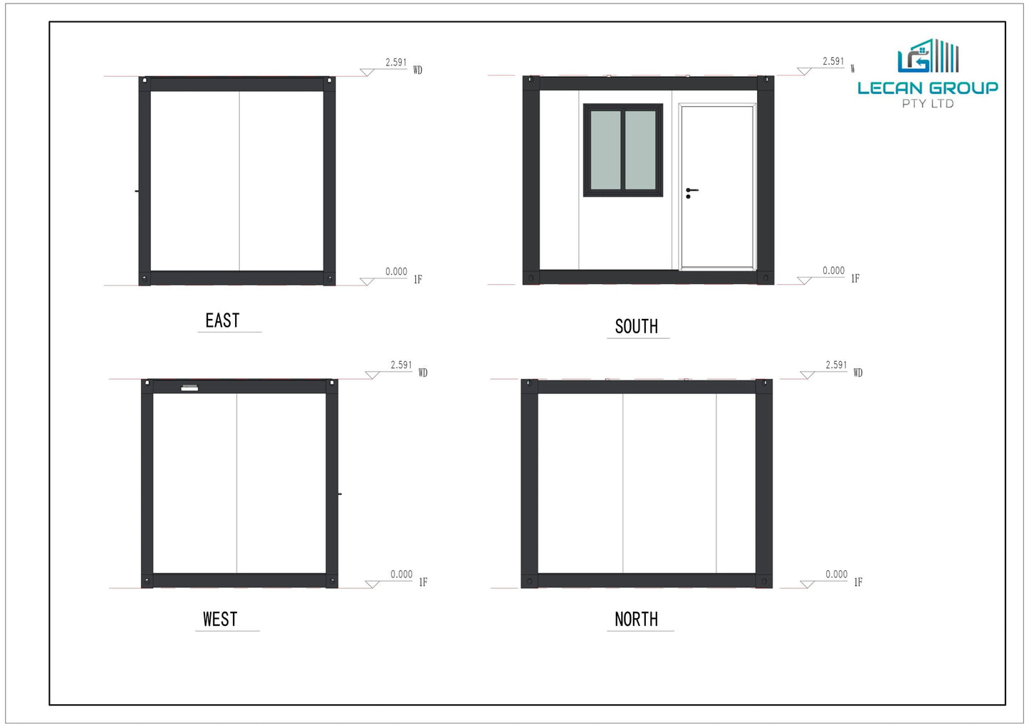 Compact Site Office - Lecan Portable 10FT